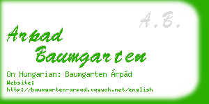 arpad baumgarten business card